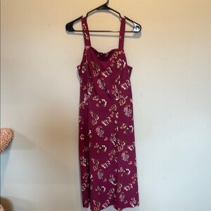 Xhilaration Floral Burgundy midi Dress size medium